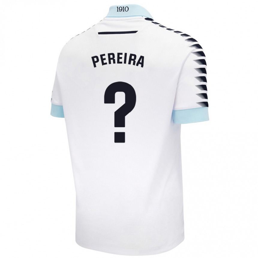 Férfi Labdarúgás Raúl Pereira #0 Fehér Kék Idegenbeli Jersey 2024/25 Mez Póló Ing