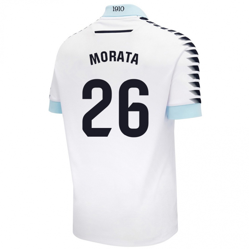 Férfi Labdarúgás Álex Morata #26 Fehér Kék Idegenbeli Jersey 2024/25 Mez Póló Ing