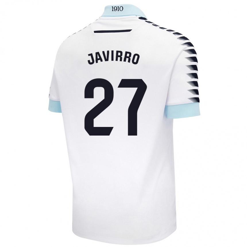 Férfi Labdarúgás Javirro #27 Fehér Kék Idegenbeli Jersey 2024/25 Mez Póló Ing