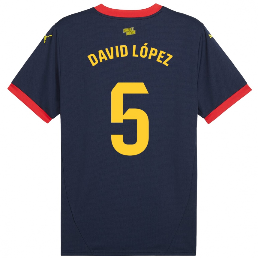 Férfi Labdarúgás David López #5 Sötétvörös Idegenbeli Jersey 2024/25 Mez Póló Ing