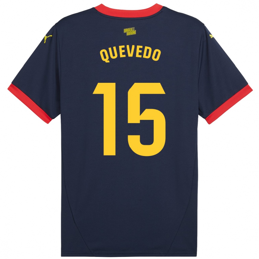 Férfi Labdarúgás Erik Quevedo #15 Sötétvörös Idegenbeli Jersey 2024/25 Mez Póló Ing