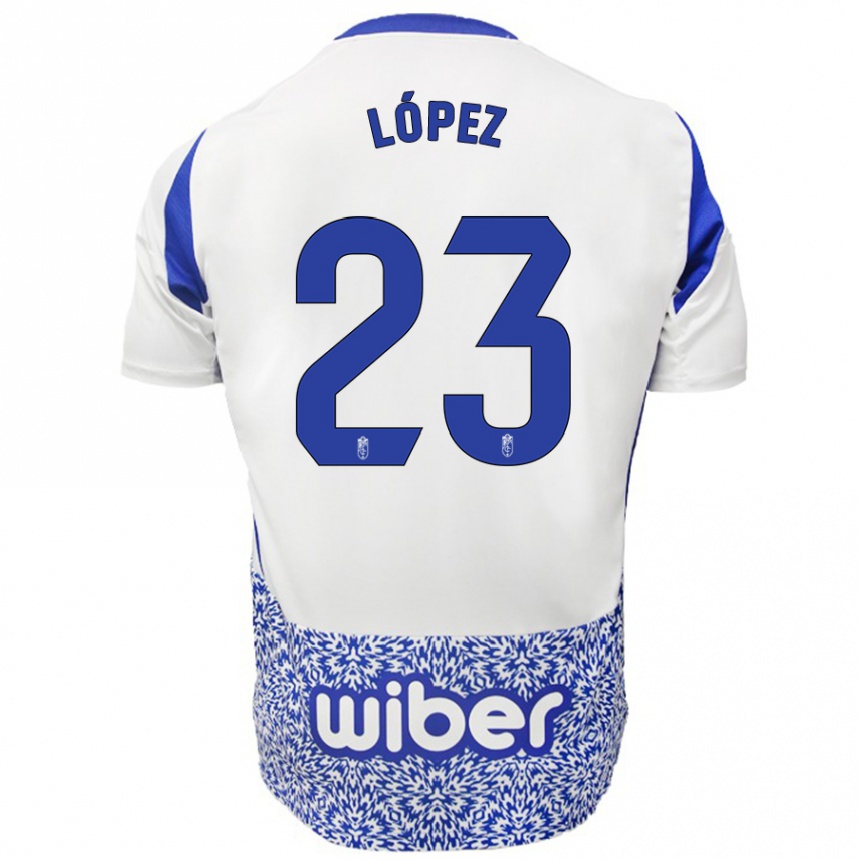 Férfi Labdarúgás Diego López #23 Fehér Kék Idegenbeli Jersey 2024/25 Mez Póló Ing