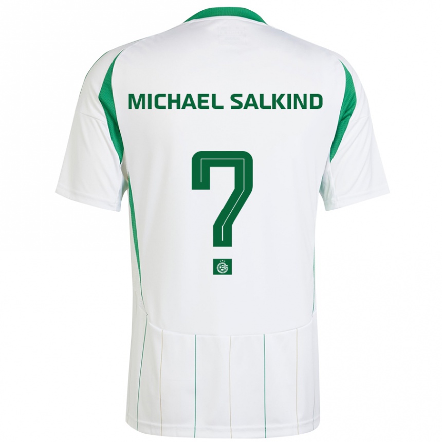 Férfi Labdarúgás Liav Michael Salkind #0 Fehér Zöld Idegenbeli Jersey 2024/25 Mez Póló Ing