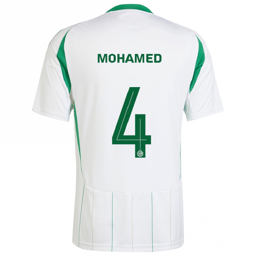 Férfi Labdarúgás Ali Mohamed #4 Fehér Zöld Idegenbeli Jersey 2024/25 Mez Póló Ing