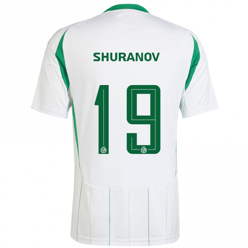 Férfi Labdarúgás Erik Shuranov #19 Fehér Zöld Idegenbeli Jersey 2024/25 Mez Póló Ing