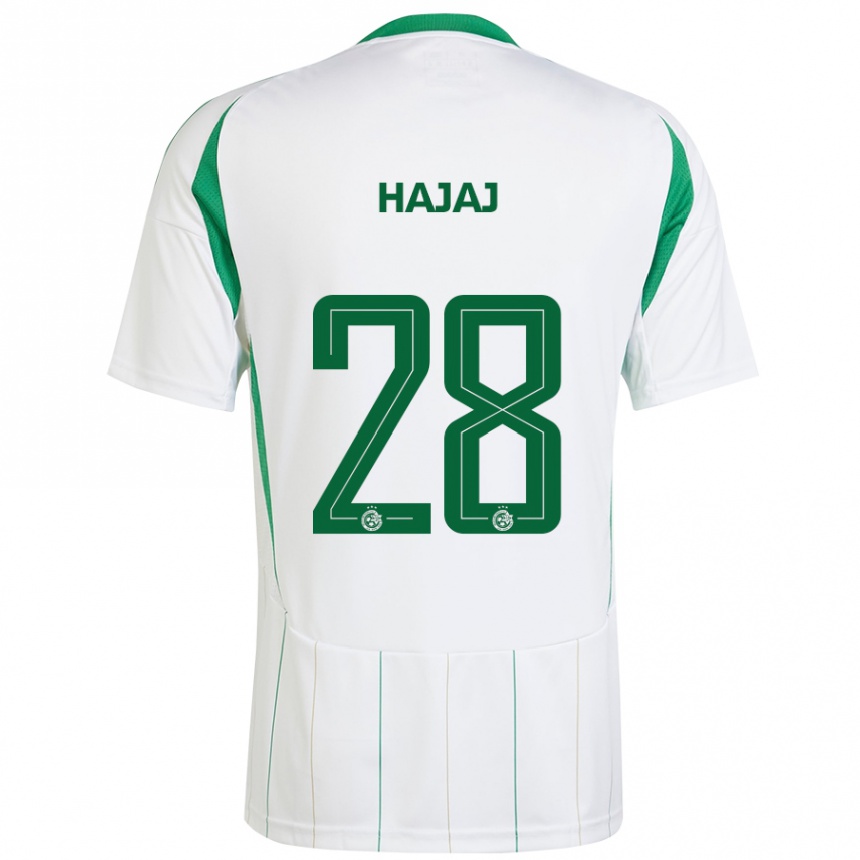 Férfi Labdarúgás Ilay Hajaj #28 Fehér Zöld Idegenbeli Jersey 2024/25 Mez Póló Ing