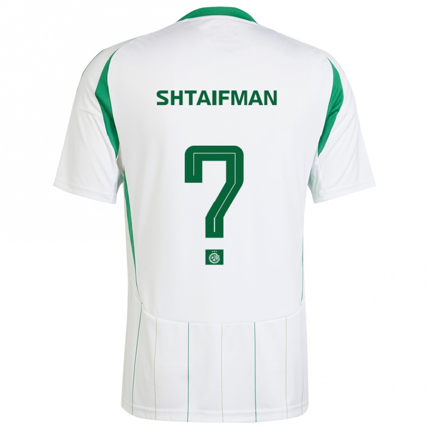 Férfi Labdarúgás Noam Shtaifman #0 Fehér Zöld Idegenbeli Jersey 2024/25 Mez Póló Ing