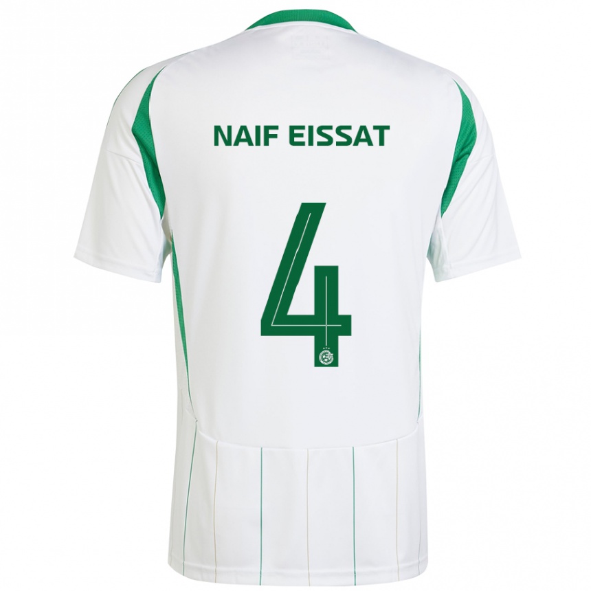 Férfi Labdarúgás Lisav Naif Eissat #4 Fehér Zöld Idegenbeli Jersey 2024/25 Mez Póló Ing