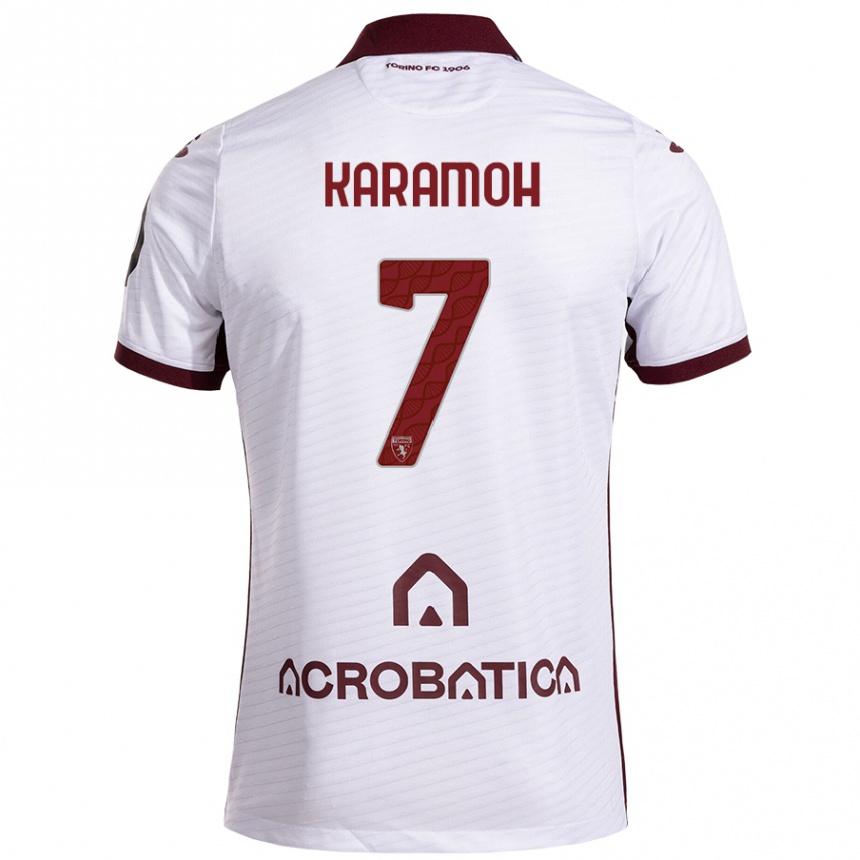 Férfi Labdarúgás Yann Karamoh #7 Fehér Barna Idegenbeli Jersey 2024/25 Mez Póló Ing