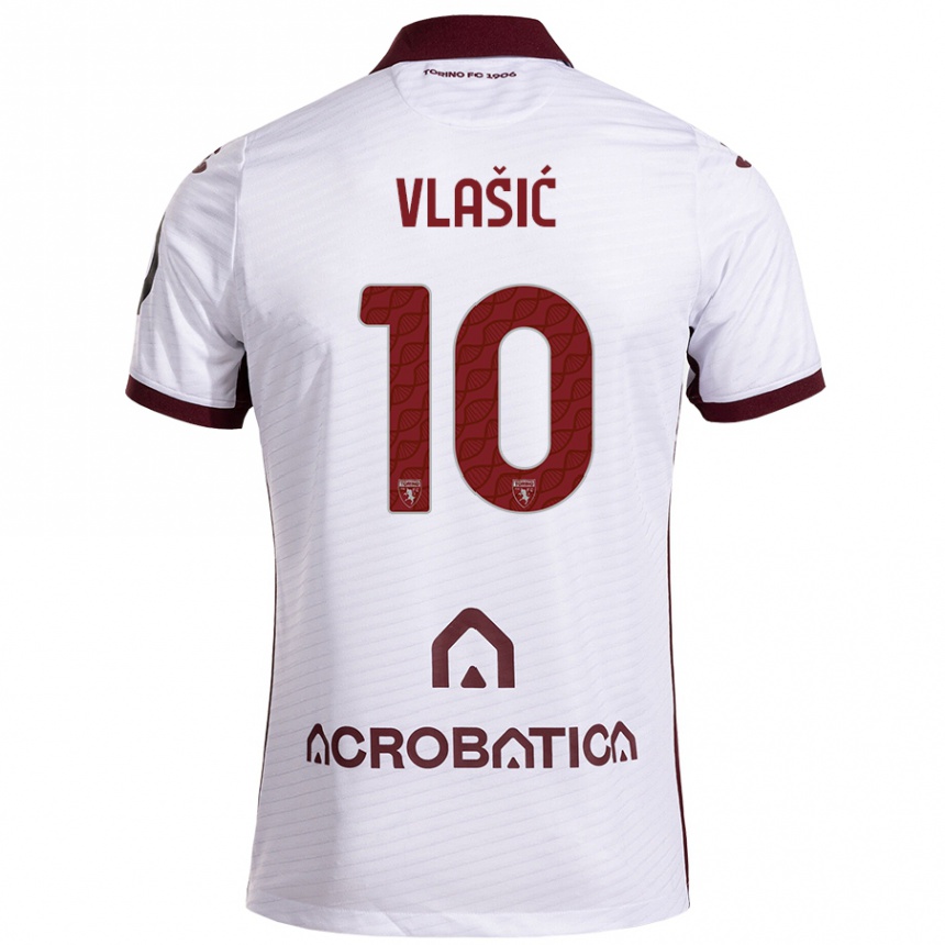 Férfi Labdarúgás Nikola Vlašić #10 Fehér Barna Idegenbeli Jersey 2024/25 Mez Póló Ing