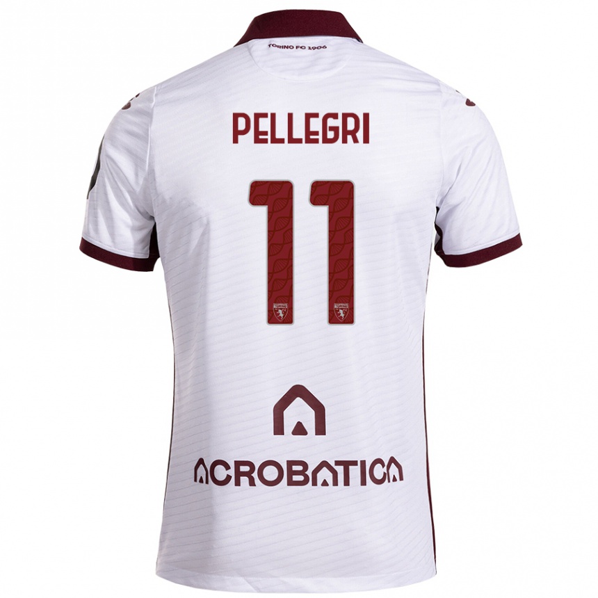 Férfi Labdarúgás Pietro Pellegri #11 Fehér Barna Idegenbeli Jersey 2024/25 Mez Póló Ing