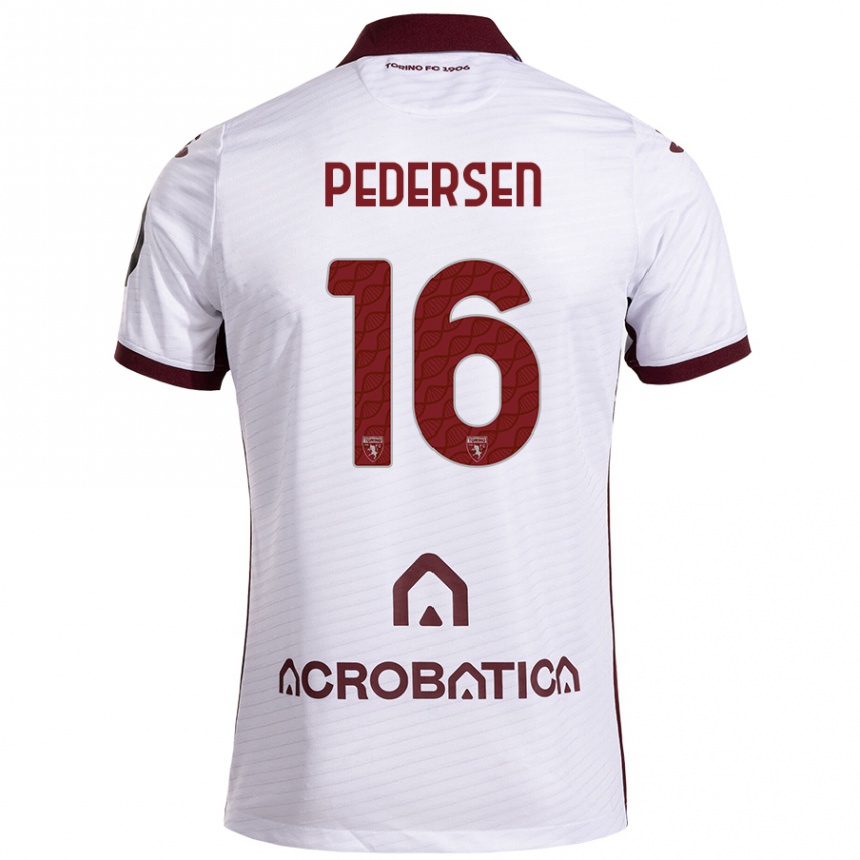 Férfi Labdarúgás Marcus Pedersen #16 Fehér Barna Idegenbeli Jersey 2024/25 Mez Póló Ing