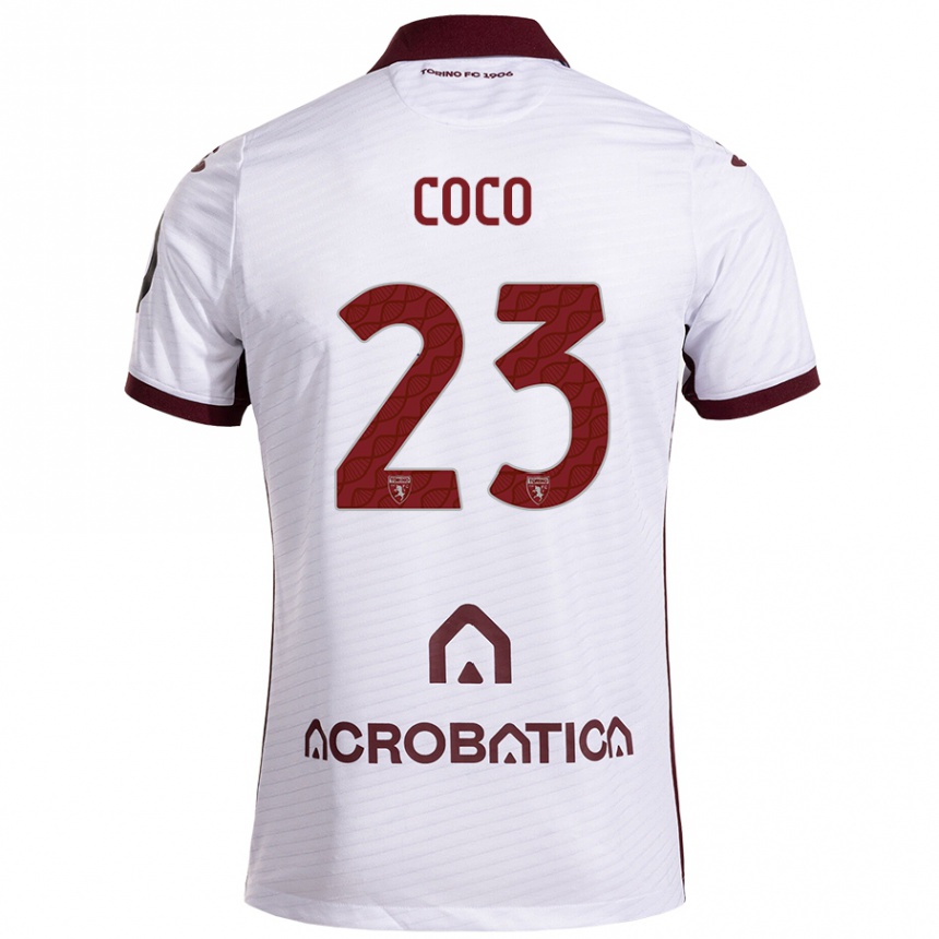 Férfi Labdarúgás Saúl Coco #23 Fehér Barna Idegenbeli Jersey 2024/25 Mez Póló Ing