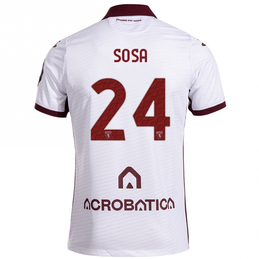 Férfi Labdarúgás Borna Sosa #24 Fehér Barna Idegenbeli Jersey 2024/25 Mez Póló Ing