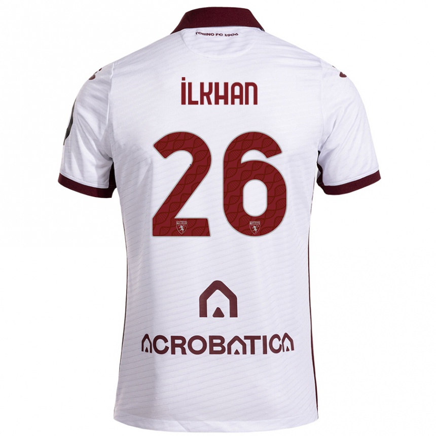 Férfi Labdarúgás Emirhan İlkhan #26 Fehér Barna Idegenbeli Jersey 2024/25 Mez Póló Ing