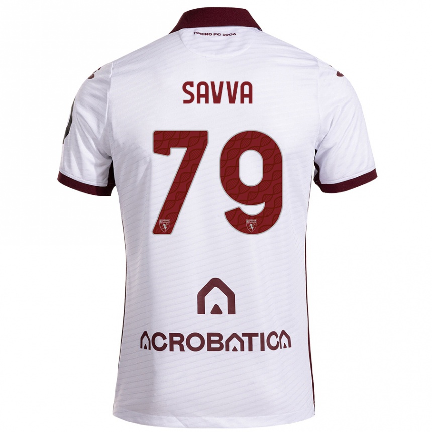 Férfi Labdarúgás Zanos Savva #79 Fehér Barna Idegenbeli Jersey 2024/25 Mez Póló Ing