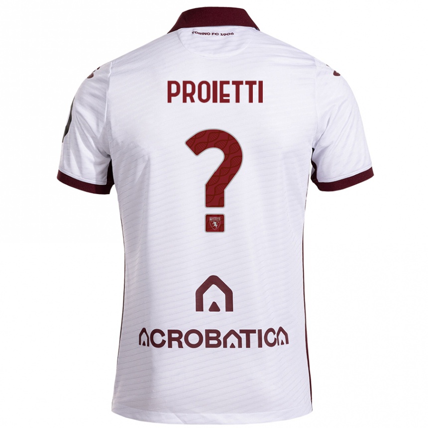 Férfi Labdarúgás Riccardo Proietti #0 Fehér Barna Idegenbeli Jersey 2024/25 Mez Póló Ing