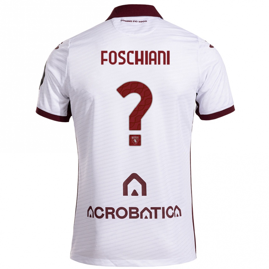 Férfi Labdarúgás Francesco Foschiani #0 Fehér Barna Idegenbeli Jersey 2024/25 Mez Póló Ing