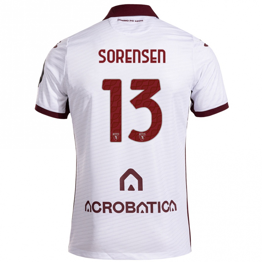 Férfi Labdarúgás Ben Sørensen #13 Fehér Barna Idegenbeli Jersey 2024/25 Mez Póló Ing