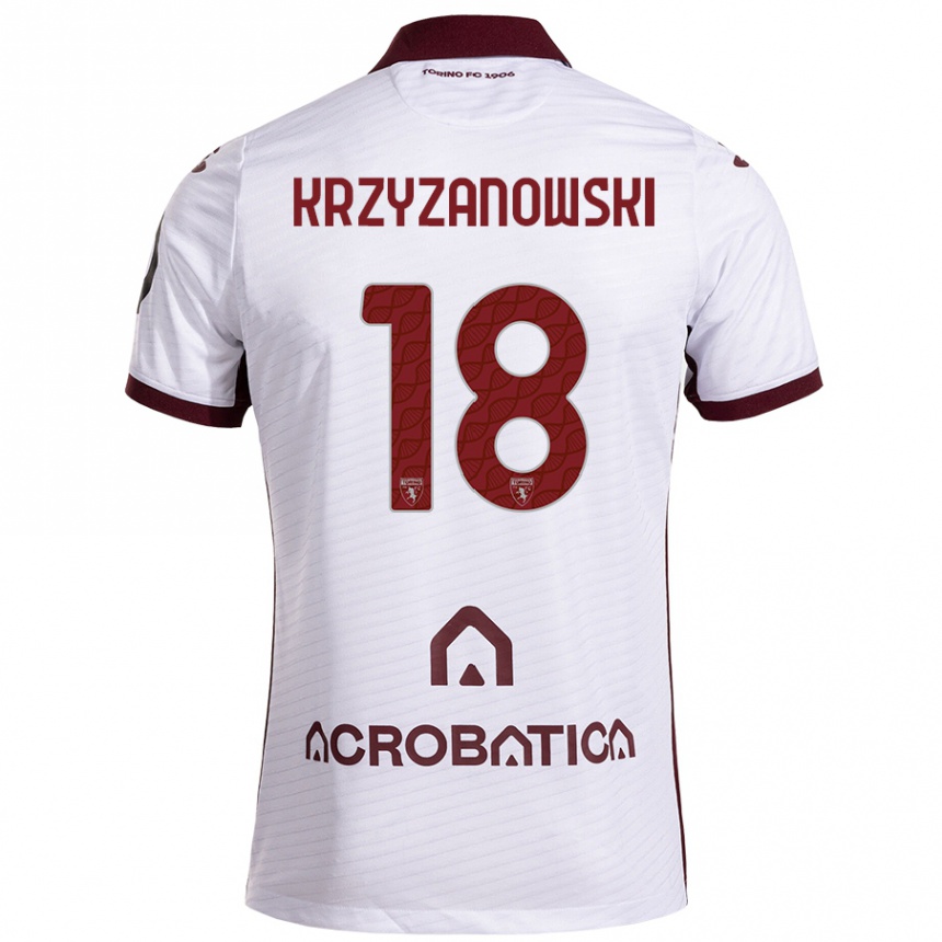 Férfi Labdarúgás Jakub Krzyzanowski #18 Fehér Barna Idegenbeli Jersey 2024/25 Mez Póló Ing