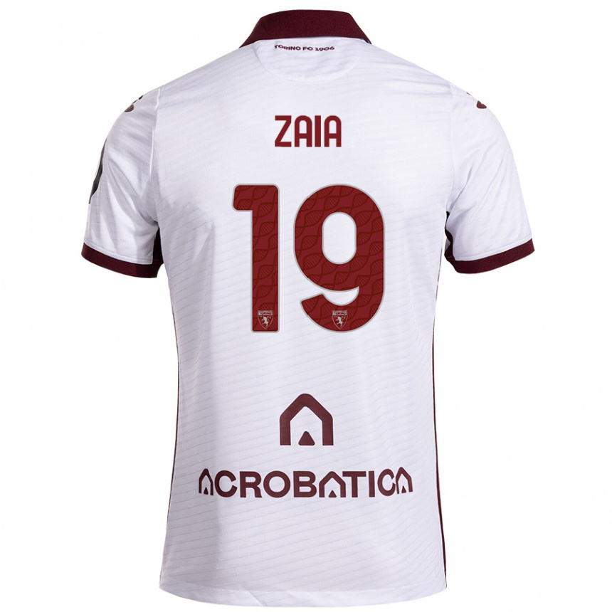 Férfi Labdarúgás Edoardo Zaia #19 Fehér Barna Idegenbeli Jersey 2024/25 Mez Póló Ing