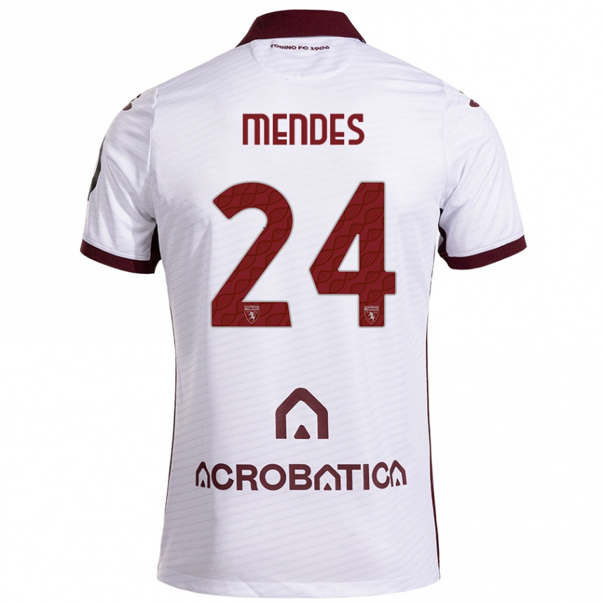 Férfi Labdarúgás Rodrigo Mendes #24 Fehér Barna Idegenbeli Jersey 2024/25 Mez Póló Ing