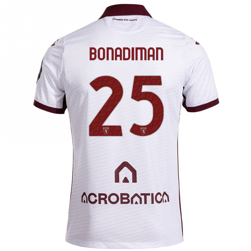 Férfi Labdarúgás Matteo Bonadiman #25 Fehér Barna Idegenbeli Jersey 2024/25 Mez Póló Ing