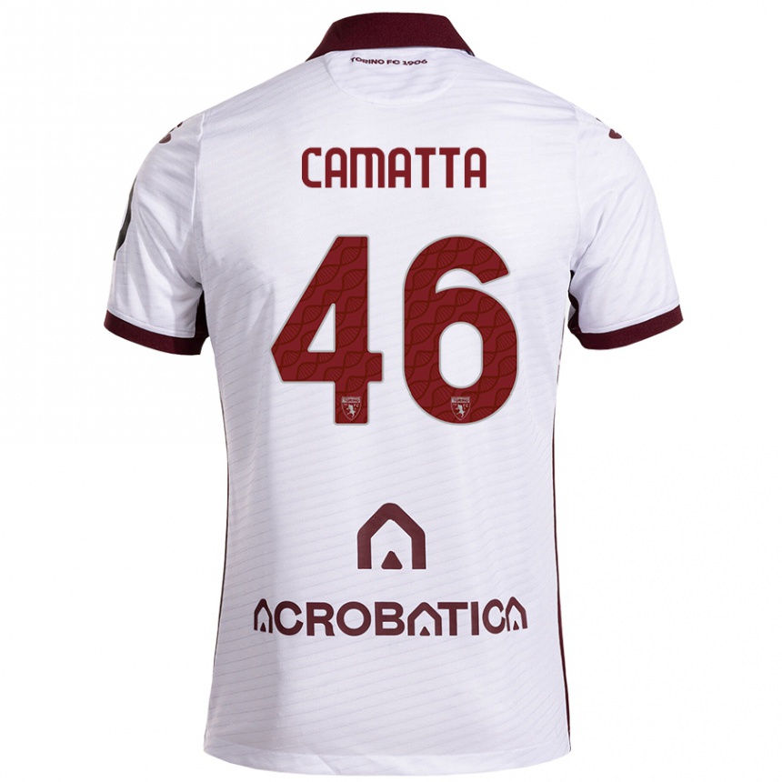 Férfi Labdarúgás Alessandro Camatta #46 Fehér Barna Idegenbeli Jersey 2024/25 Mez Póló Ing