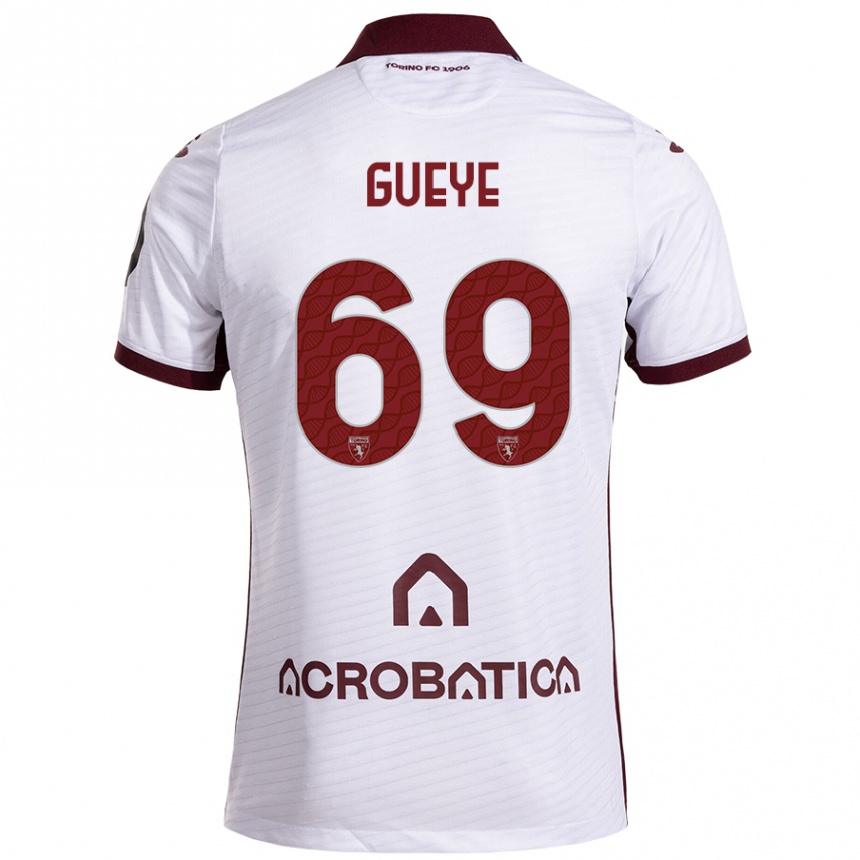 Férfi Labdarúgás Ousmane Gueye #69 Fehér Barna Idegenbeli Jersey 2024/25 Mez Póló Ing