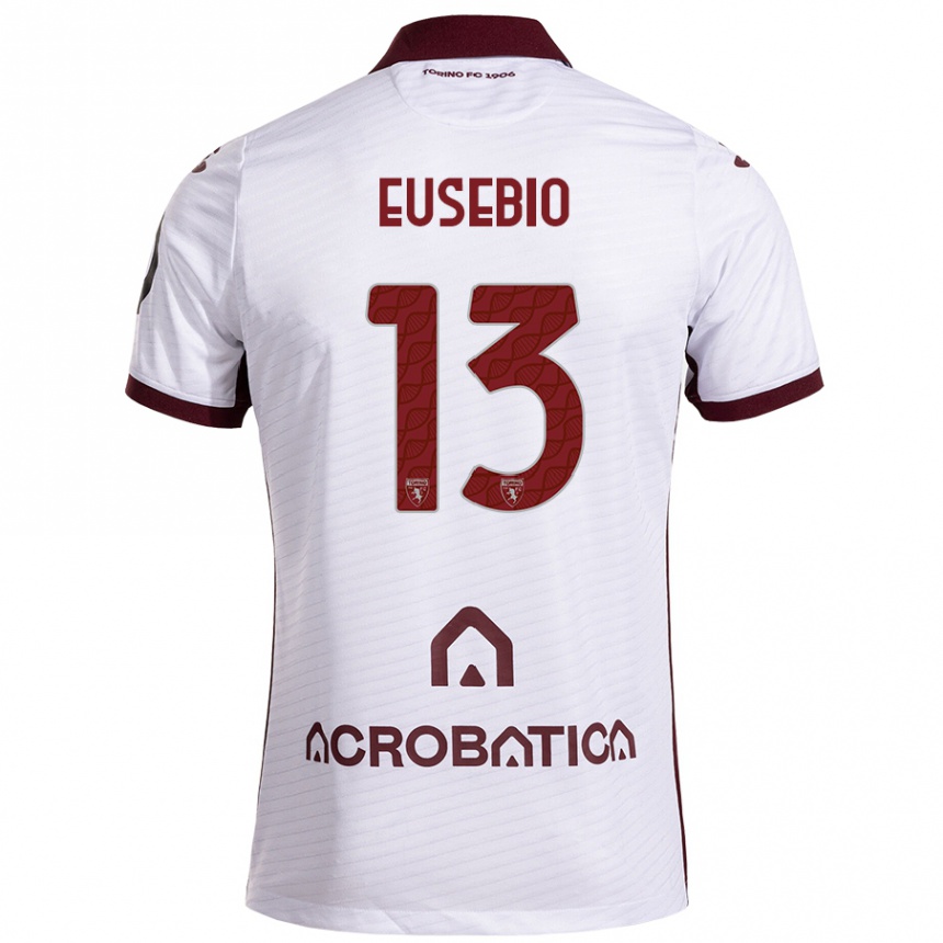 Férfi Labdarúgás Chiara Eusebio #13 Fehér Barna Idegenbeli Jersey 2024/25 Mez Póló Ing