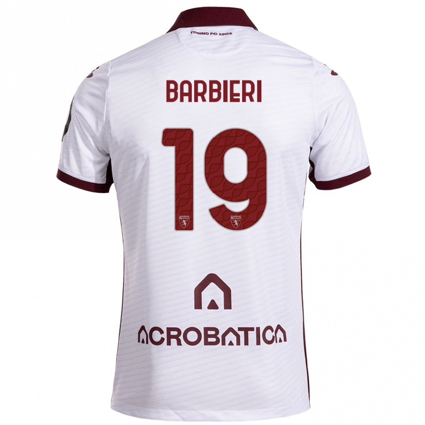 Férfi Labdarúgás Raffaella Barbieri #19 Fehér Barna Idegenbeli Jersey 2024/25 Mez Póló Ing