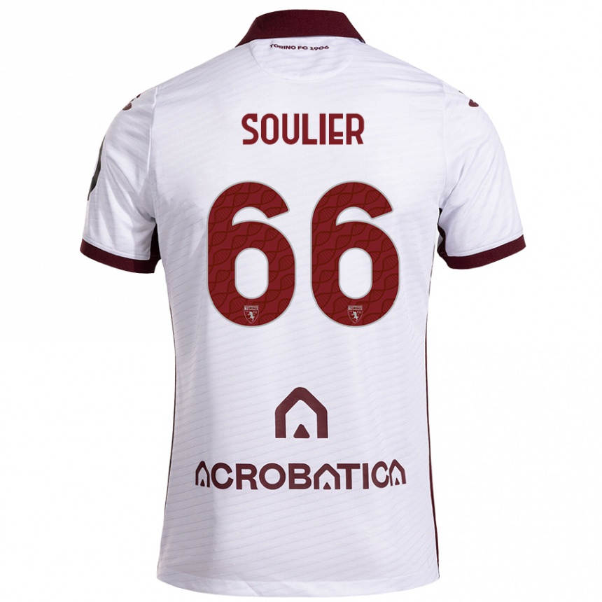 Férfi Labdarúgás Evan Soulier #66 Fehér Barna Idegenbeli Jersey 2024/25 Mez Póló Ing