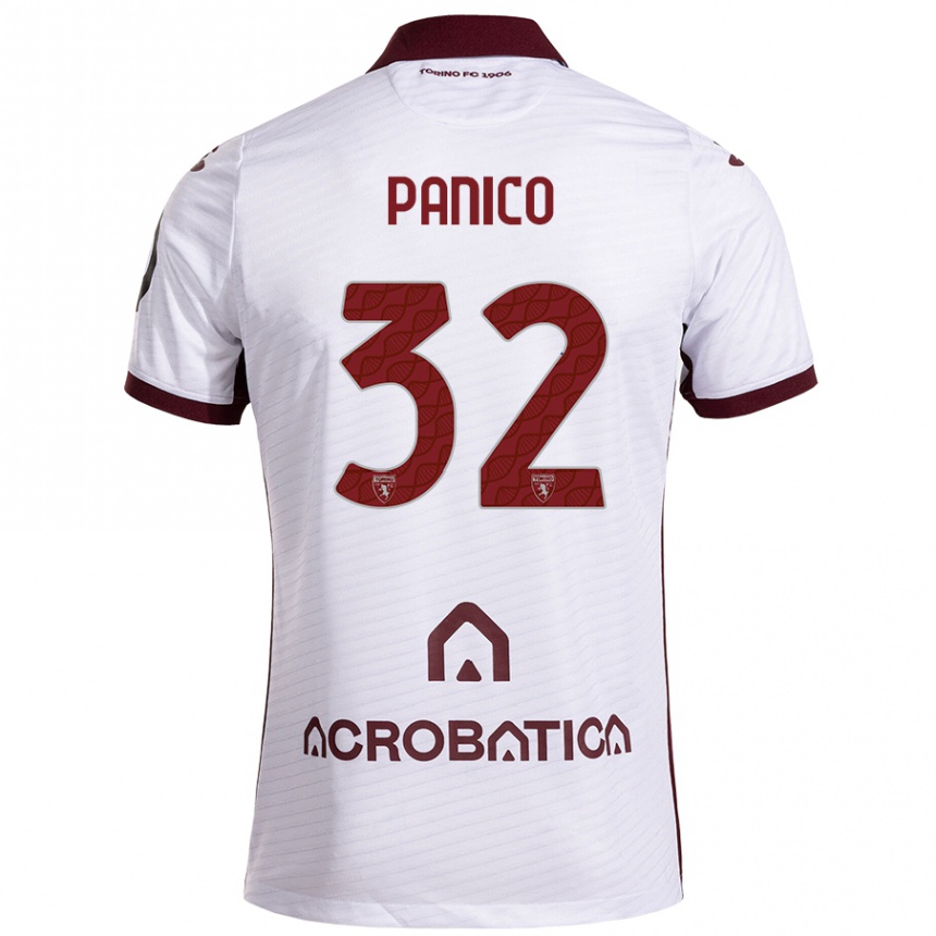 Férfi Labdarúgás Patrizia Panico #32 Fehér Barna Idegenbeli Jersey 2024/25 Mez Póló Ing