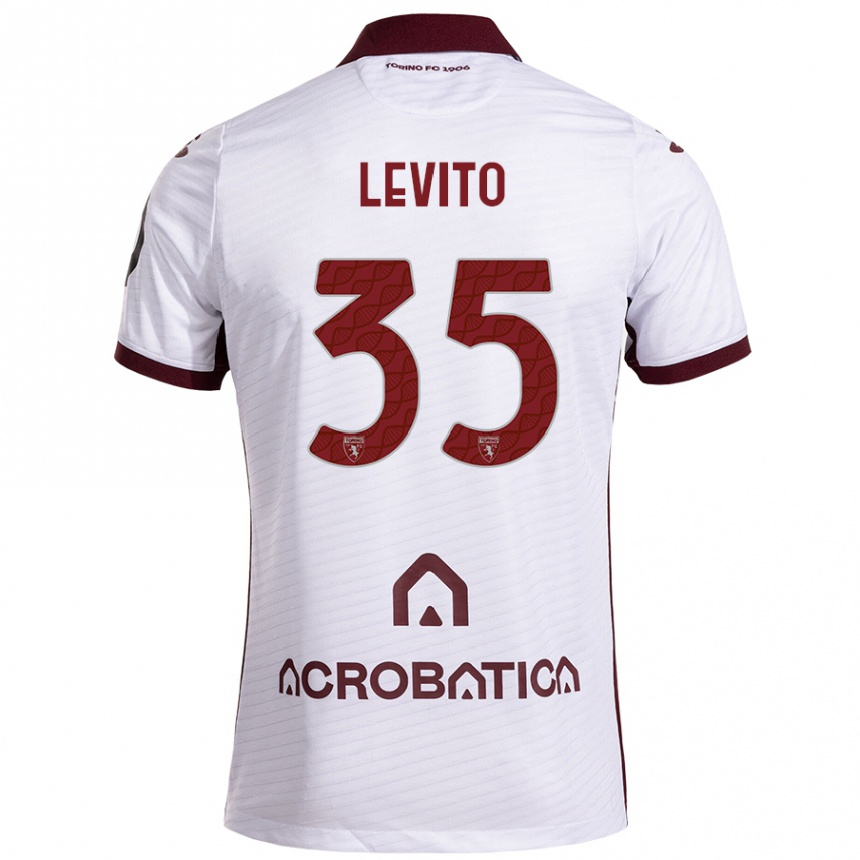 Férfi Labdarúgás Isabeau Levito #35 Fehér Barna Idegenbeli Jersey 2024/25 Mez Póló Ing