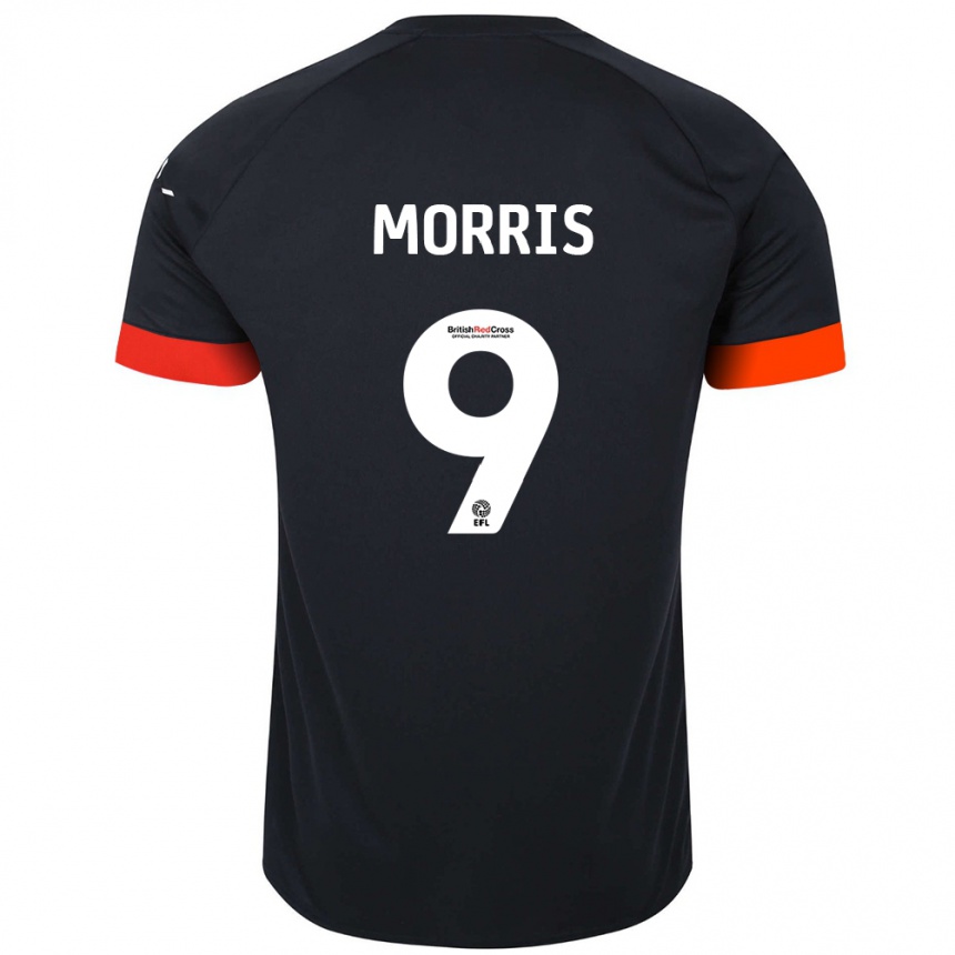 Férfi Labdarúgás Carlton Morris #9 Fekete Narancs Idegenbeli Jersey 2024/25 Mez Póló Ing