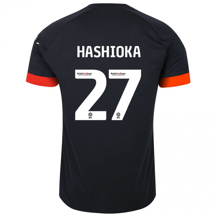 Férfi Labdarúgás Daiki Hashioka #27 Fekete Narancs Idegenbeli Jersey 2024/25 Mez Póló Ing