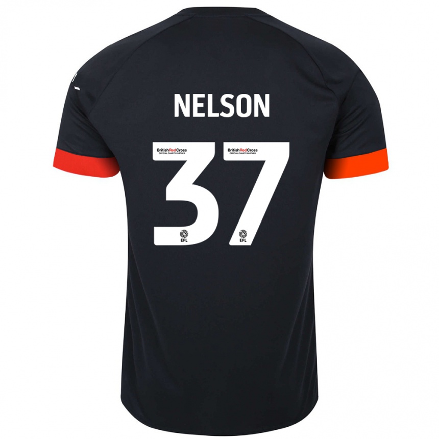 Férfi Labdarúgás Zack Nelson #37 Fekete Narancs Idegenbeli Jersey 2024/25 Mez Póló Ing