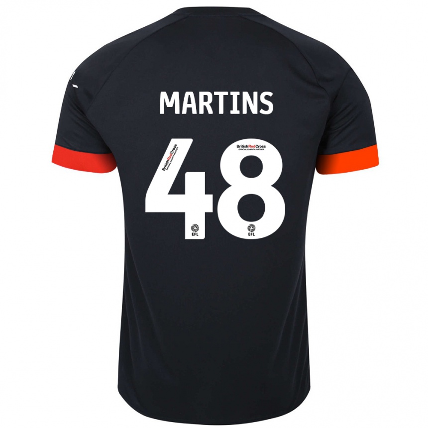 Férfi Labdarúgás Dominic Dos Santos Martins #48 Fekete Narancs Idegenbeli Jersey 2024/25 Mez Póló Ing