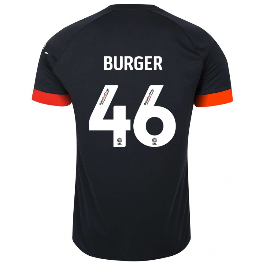 Férfi Labdarúgás Jake Burger #46 Fekete Narancs Idegenbeli Jersey 2024/25 Mez Póló Ing