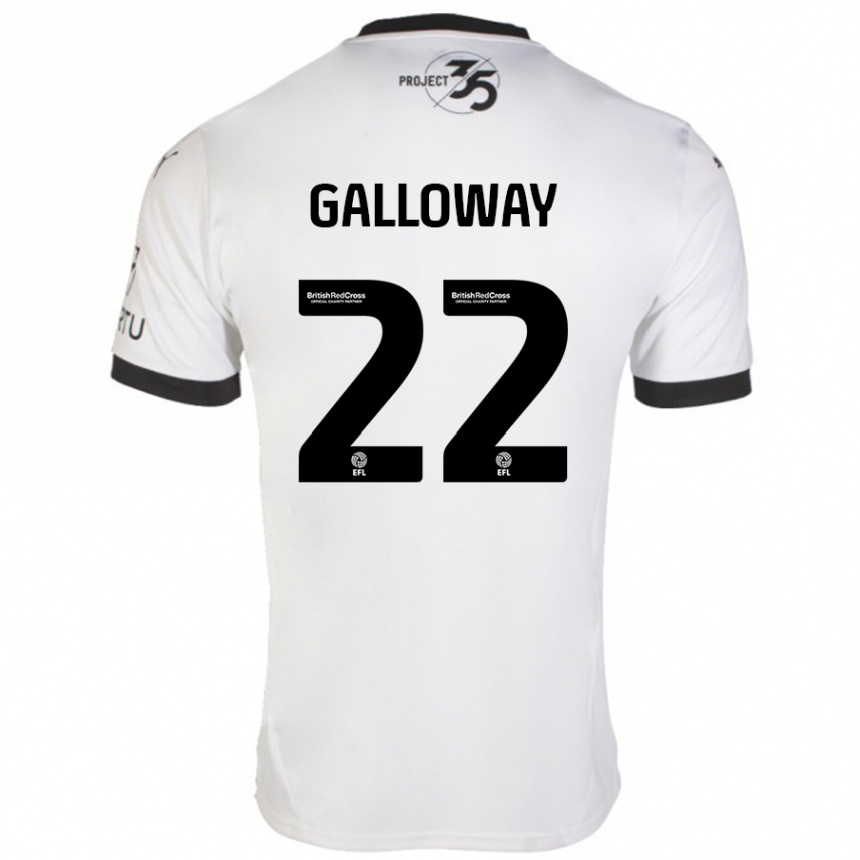 Férfi Labdarúgás Brendan Galloway #22 Fehér Fekete Idegenbeli Jersey 2024/25 Mez Póló Ing