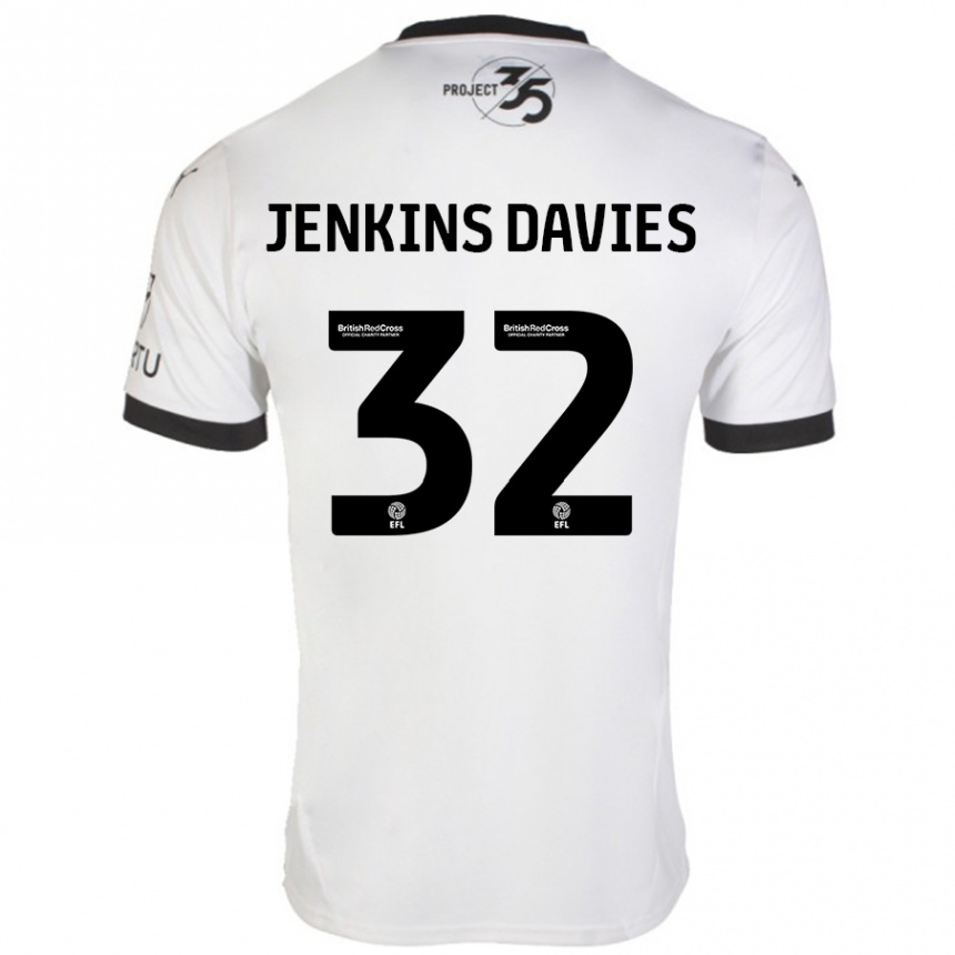 Férfi Labdarúgás Will Jenkins-Davies #32 Fehér Fekete Idegenbeli Jersey 2024/25 Mez Póló Ing