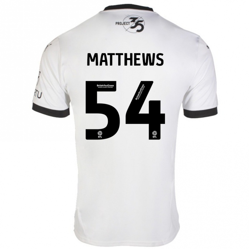 Férfi Labdarúgás Jack Matthews #54 Fehér Fekete Idegenbeli Jersey 2024/25 Mez Póló Ing