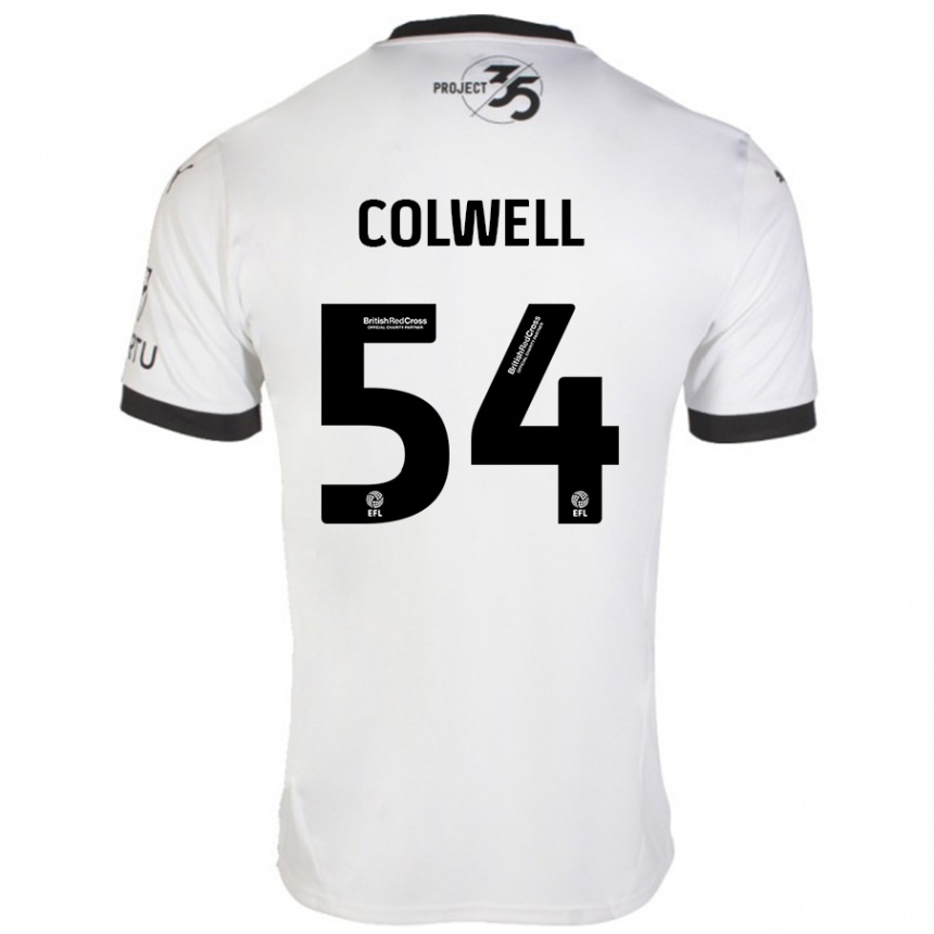 Férfi Labdarúgás Lewis Colwell #54 Fehér Fekete Idegenbeli Jersey 2024/25 Mez Póló Ing