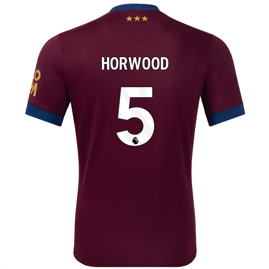 Férfi Labdarúgás Bonnie Horwood #5 Barna Idegenbeli Jersey 2024/25 Mez Póló Ing