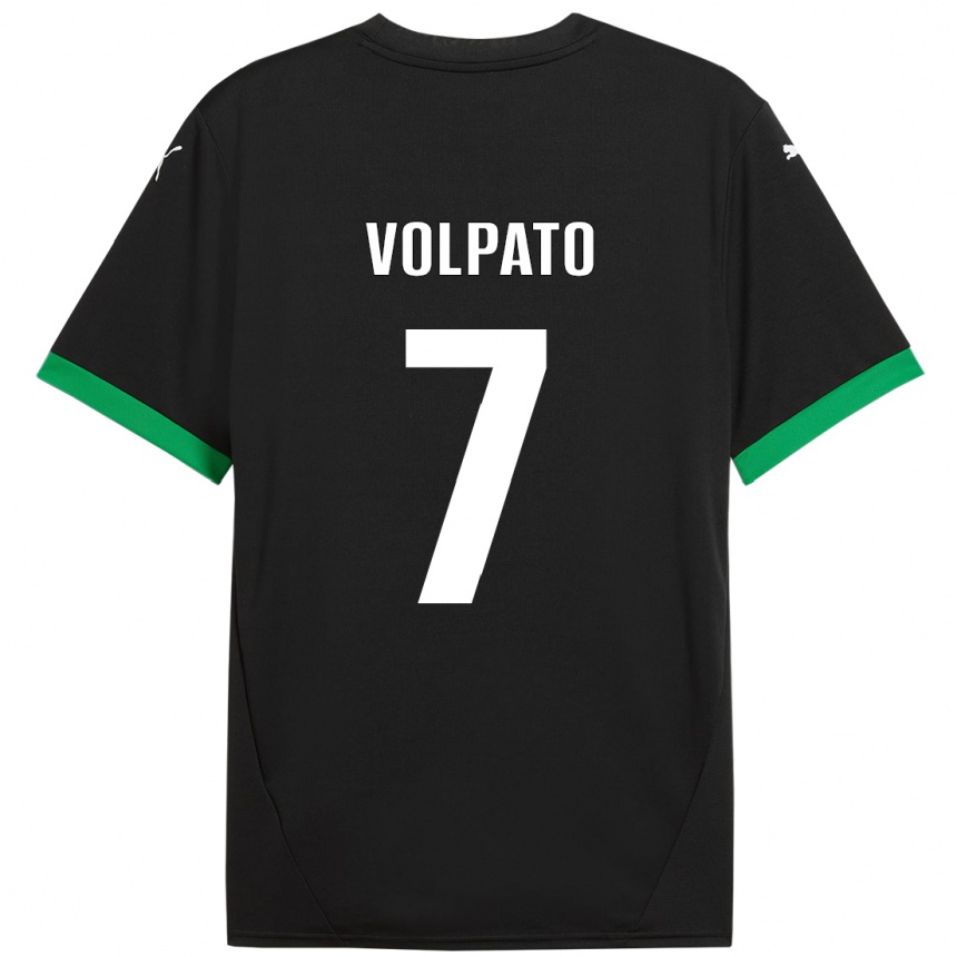 Női Labdarúgás Cristian Volpato #7 Fekete Sötétzöld Hazai Jersey 2024/25 Mez Póló Ing