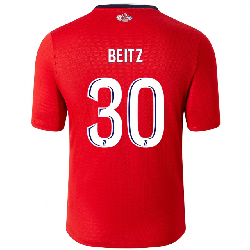 Női Labdarúgás Taylor Beitz #30 Piros Fehér Hazai Jersey 2024/25 Mez Póló Ing