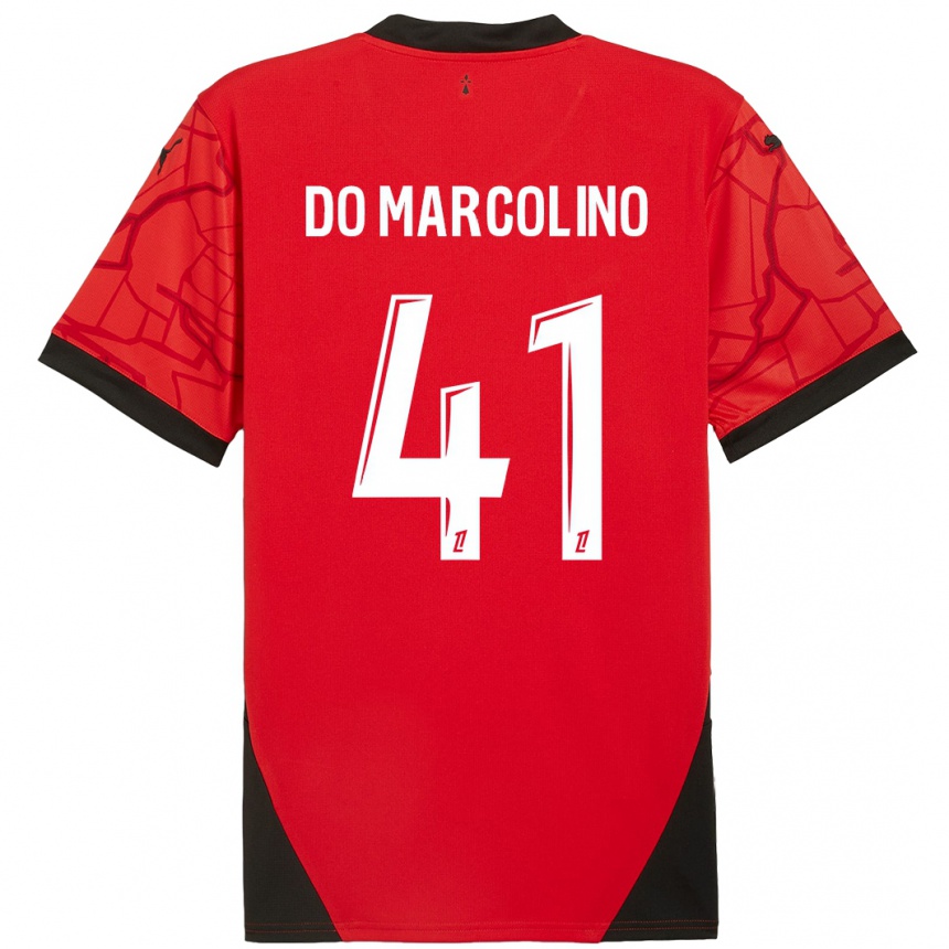 Női Labdarúgás Alan Do Marcolino #41 Piros Fekete Hazai Jersey 2024/25 Mez Póló Ing