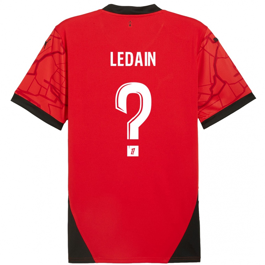 Női Labdarúgás Samuel Ledain #0 Piros Fekete Hazai Jersey 2024/25 Mez Póló Ing