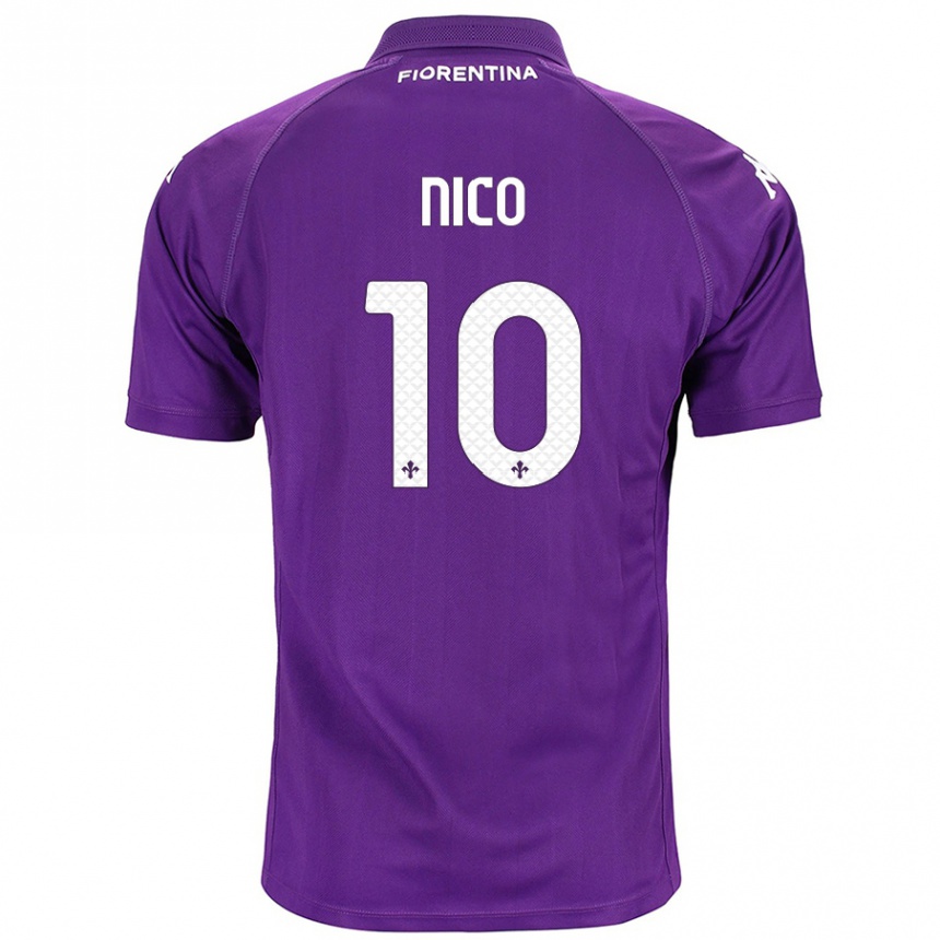 Női Labdarúgás Nicolás González #10 Lila Hazai Jersey 2024/25 Mez Póló Ing