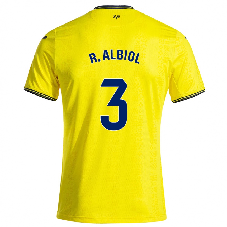 Női Labdarúgás Raúl Albiol #3 Sárga Fekete Hazai Jersey 2024/25 Mez Póló Ing